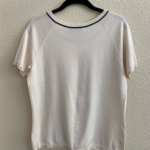Pendleton Silk Cream Short Sleeve Sweater - Picture 6 of 10